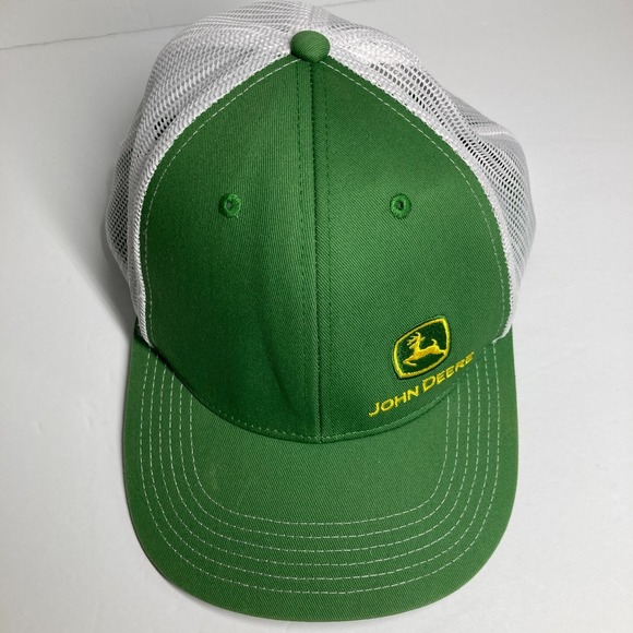 John Deere Cap Hat Adult Green Adjustable‎ Mesh Snapback Farm  Fair Condition - Picture 4 of 13